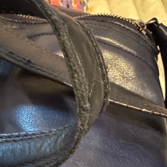 B. Makowsky Navy Leather Shoulder Bag - Picture 12 of 13